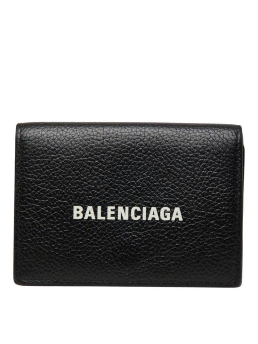 Balenciaga Cash Trifold Wallet Black Leather